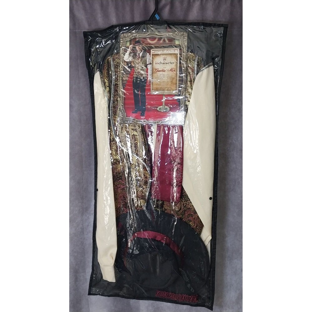 InCharacter Gamblin Man Western Saloon Costume Men XL Never Opened Complete